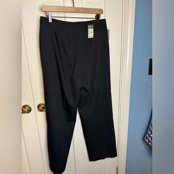Eddie Bauer NWT Wool Blend Black Wide Leg Stretch Dress Pants Size 12P - Picture 10 of 12